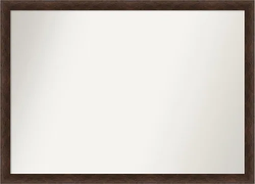 Miniatura 453 de Amanti Art Espejo de pared personalizado no biselado (24 x 27 pulgadas), marco estrecho de nogal chipre - varios tamaños personalizados - Espejo
