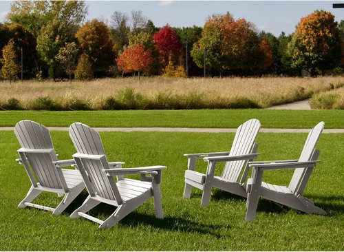 Miniatura 7 de FUNBERRY Silla plegable Adirondack, sillas para fogatas de todo clima de HDPE con portavasos para exterior Blanco