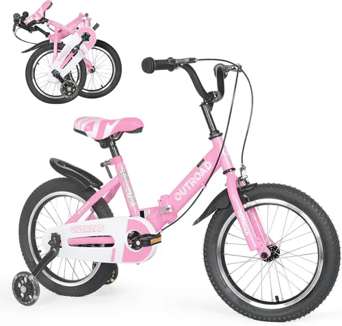 Miniatura 10 de Outroad - Bicicleta infantil para niños y niñas de 3 a 9 años, bicicleta para niños de 14, 16 y 18 pulgadas, con ruedas de entrenamiento, bicicletas