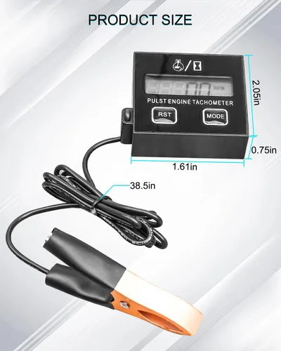 Miniatura 5 de Herramienta de tacómetro digital inductivo para motor pequeño RPM adecuada para motosierra, recortadora, generador, cortacésped, RV, ATV, bicicleta