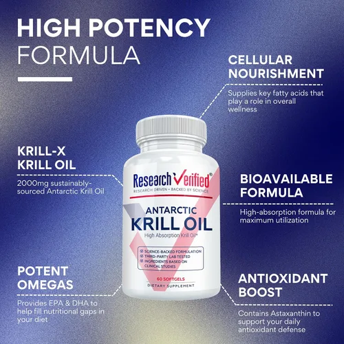 Miniatura 2 de Research Verified Aceite de krill antártico, mejora la función cardíaca, aumenta la cognición, 2000 mg, 360 cápsulas blandas, suministro para 6