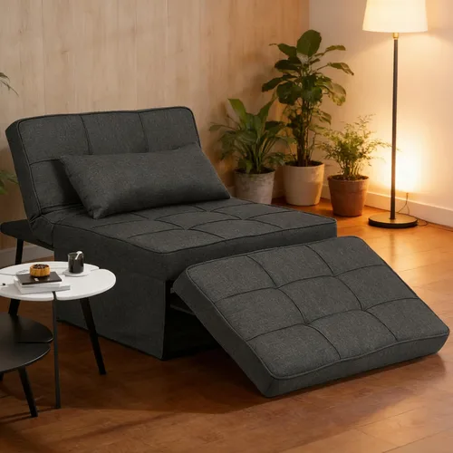 Miniatura 9 de Sofá cama plegable y multifuncional 4 en 1: otomana, cama para invitados moderna con silla reclinable ajustable para habitación pequeña o apartamento