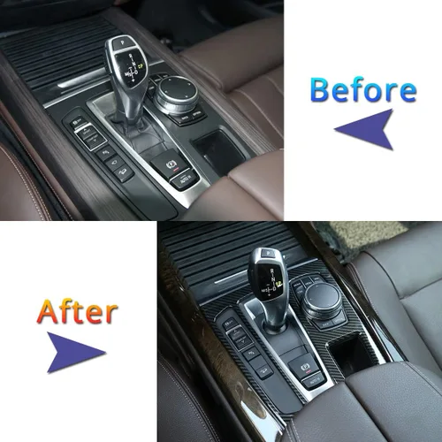 Miniatura 2 de Cubierta del panel de la palanca de cambios central del automóvil para BMW X5 F15 2014-2018, X6 F16 2015-2018 conducción a la izquierda