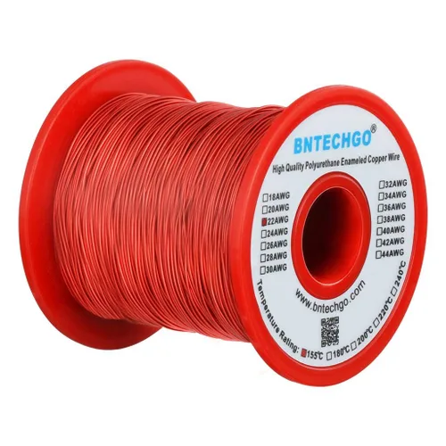 Miniatura 50 de BNTECHGO - Alambre magnético de 26 AWG, cable de cobre esmaltado para bobinado, 4 onzas, 0.0157 pulgadas de diámetro, 1 bobina de color rojo, Rojo 4