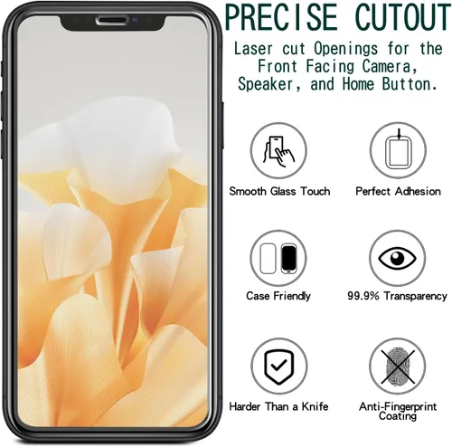Miniatura 2 de KAREEN Paquete de 2 protectores de pantalla de privacidad para iPhone 11 Pro, XS, X de 5.8 pulgadas, película de vidrio templado antiespía privada