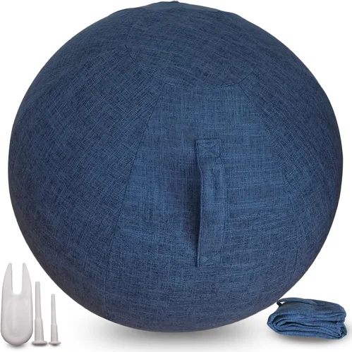 Cubierta de bola sentada, adaptador de clavija de tapón de aire, 25.6 pulgadas y 29.5 in, bola de parto, cubierta de bola de ejercicio para bola de