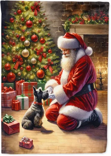 Miniatura 39 de Caroline's Treasures DAC4159CHF - Bandera de casa de Husky siberiano y Papá Noel para porche, grande, para colgar en la pared, poliéster