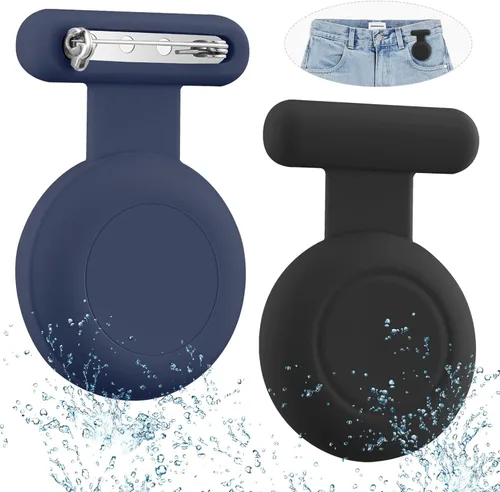 Soporte impermeable compatible con AirTag para niños (paquete de 2), funda oculta con alfiler, clip de rastreador GPS compatible con Apple Air Tag,