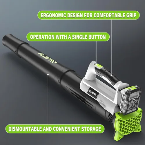 Miniatura 6 de Soplador de hojas inalámbrico con baterías de 2 x 2.0 Ah y cargador rápido Soplador eléctrico ligero de 21 V, soplador portátil alimentado por