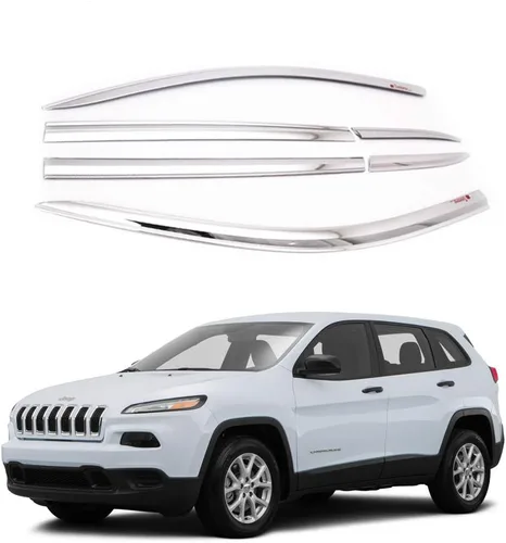 Miniatura 6 de AUTOCLOVER - Juego de 6 protectores de lluvia con cinta adhesiva para Jeep Cherokee 2014 2015 2016 2017 2018 2019 2020 2021 2022 2023 2024 / Ahumado