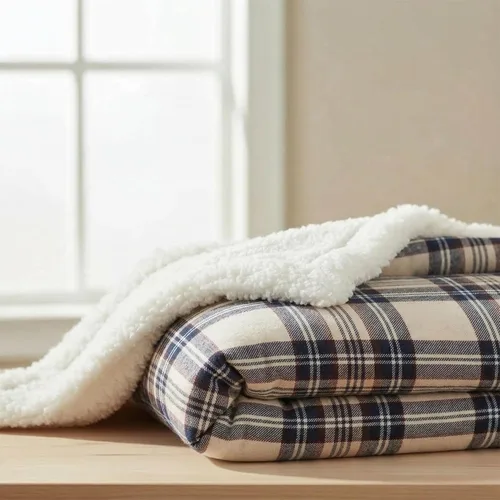 Miniatura 3 de Eddie Bauer - Manta decorativa de franela de algodón para hogar, ropa de cama reversible de sherpa para todas las estaciones, caqui (Edgewood Khaki)
