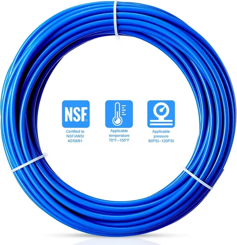 Miniatura 2 de Tubo de agua O.D.RO de 20 pies de 1/4 de pulgada, tubo certificado NSF para sistema de filtro de purificador de agua RO (ósmosis inversa), manguera