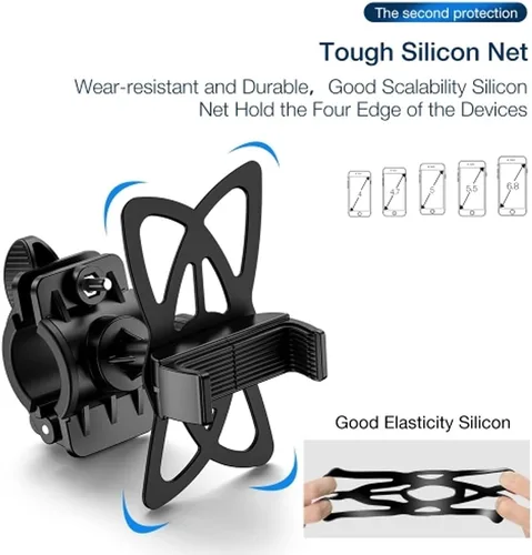 Miniatura 4 de Soporte de bicicleta para manubrio para teléfonos Pixel 7/Pro/6a/6/Pro - Soporte de silicona para bicicleta Correa antideslizante a prueba de golpes