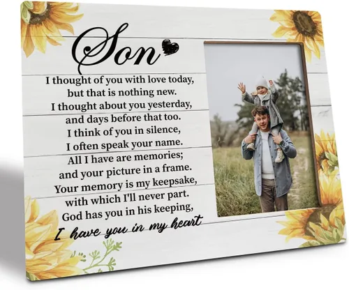 Miniatura 17 de Placa de Regalo con Foto para Hijo, El Momento Más Orgulloso para Mí es Decirle a Otros que Eres Mi Hijo, Placa de Regalo con Foto en Marco