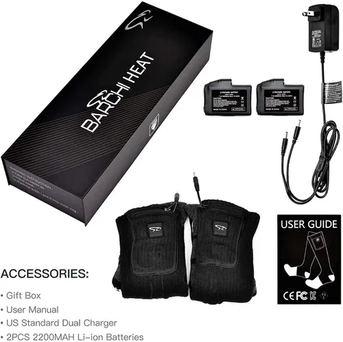 Miniatura 7 de Calcetines calefactables con ajustes eléctricos recargables, para hombres y mujeres, calcetines mejorados de 7.4 V con batería, 3 ajustes de calor