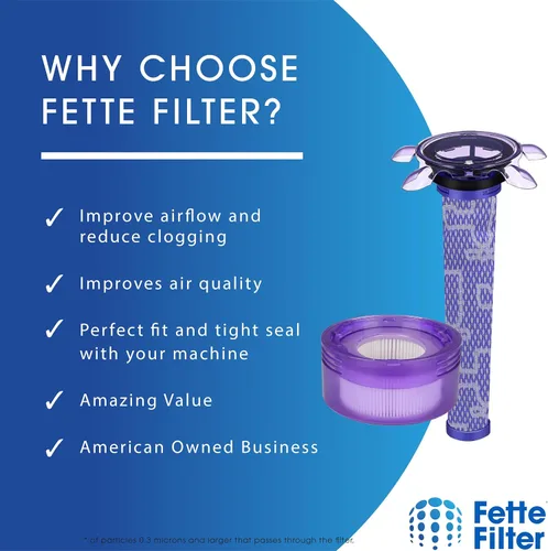 Miniatura 8 de Fette Filter - Kit de repuesto de filtro de vacío V8 actualizado compatible con Dyson V8 Nueva versión SV25/Dyson V8 Animal Extra 405901-01/Dyson V7