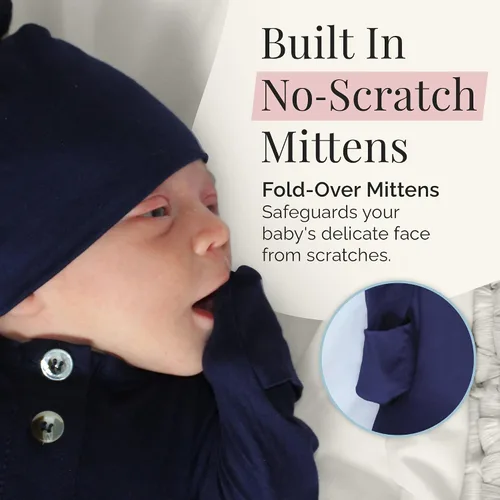 Miniatura 6 de Stroller Society Conjunto de bata y sombrero para bebé recién nacido anudado para bebé niño o niña
