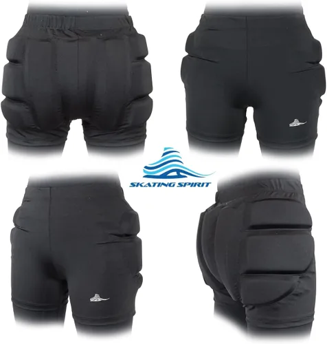 Miniatura 4 de Skating Spirit Pantalones cortos acolchados protectores para el coxis de la cadera y los glúteos para hielo patinaje sobre ruedas, patinaje sobre