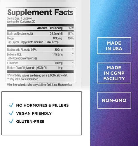 Miniatura 2 de DR. EMIL NUTRITION NAD+ Boost - Suplemento de ribósido de nicotinamida - Apoya la energía celular, la longevidad y el envejecimiento saludable - Sin