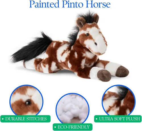 Miniatura 8 de The Petting Zoo Peluche de caballo pinto, diseño de caballo pinto, regalos para niños, animales salvajes de corral Onez, juguete de peluche