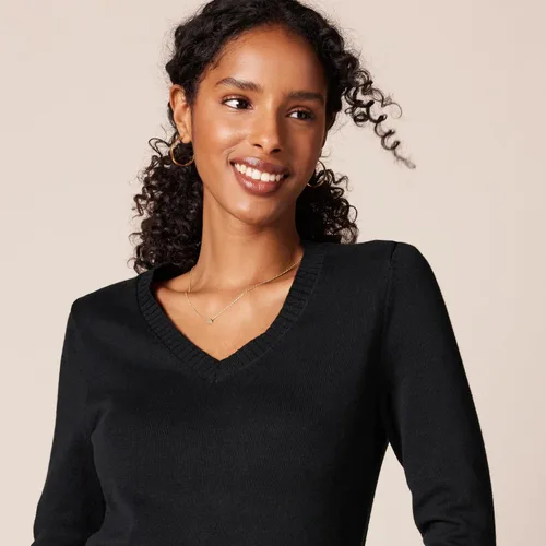 Miniatura 4 de Suéter Tienda Essentials para mujer, 100% algodón, de manga larga, con cuello en V