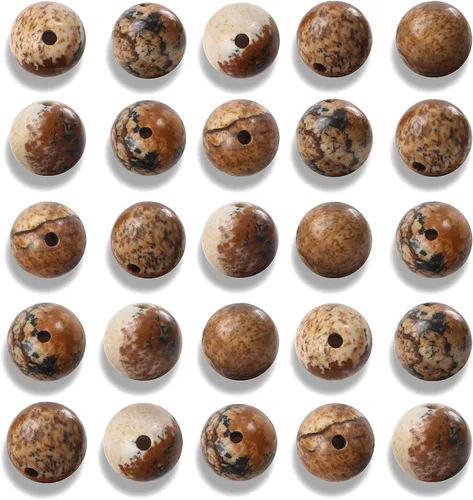 Miniatura 23 de 100 cuentas de jade birmano liso natural de 0.236 pulgadas (0.236 in), cuentas redondas sueltas de piedras preciosas para fabricación de joyas