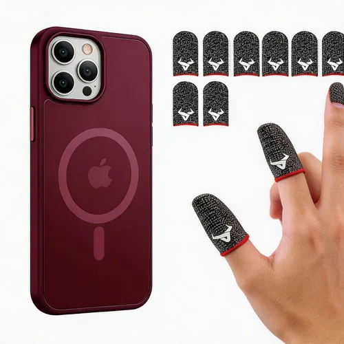 Miniatura 8 de Miracase Funda diseñada para iPhone SE 2022/SE 2020/7/8, funda multicolor de silicona a prueba de golpes (rojo)