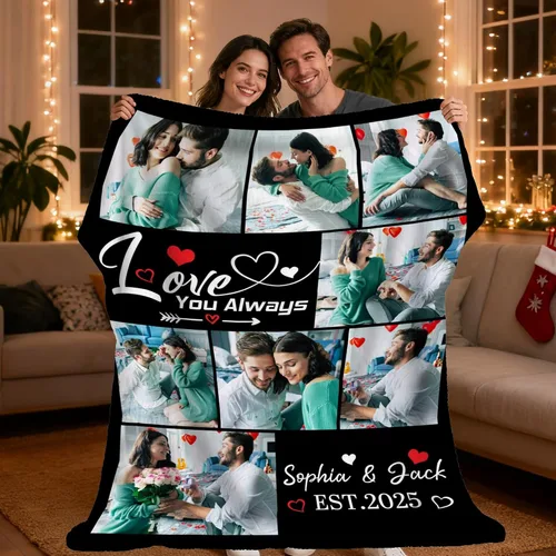 Miniatura 3 de Manta personalizada para adultos, manta de fotos personalizada para parejas, familia, niños, mascotas, regalo para cumpleaños, aniversario, Navidad