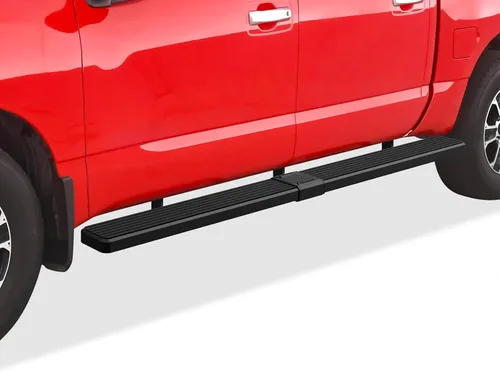 Miniatura 14 de APS Estribos de rueda a rueda con recubrimiento en polvo negro de 5 pulgadas, escalones laterales compatibles con Nissan Titan 2004-2025 Crew Cab
