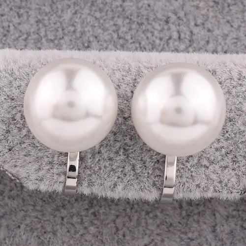 Miniatura 2 de Niza miel Briadl boda clip pendientes sin perforar plataoro plateado encanto joyería pendientes de perlas
