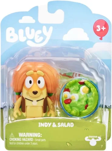 Miniatura 2 de Bluey Story Starters - Elige entre 8 figuras - Azul, bingo, miel, Snickers, Indy o Muffin, a partir de 3 años (Indy y ensalada)