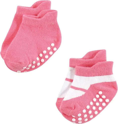 Miniatura 6 de Hudson Baby Calcetines antideslizantes unisex para bebé, Rosado Rosa Negro