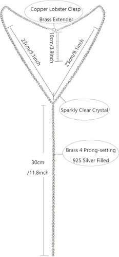 Miniatura 6 de EFTOM Gargantilla de diamantes de imitación de plata brillante gargantilla de cristal para mujeres y niñas