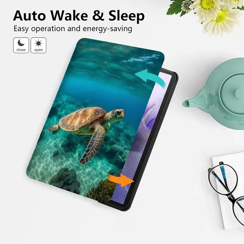 Miniatura 100 de Funda para tablet Fire 7 (12ª generación, versión 2022), delgada, a prueba de golpes, delgada, de piel sintética, con función de apagado/encendido