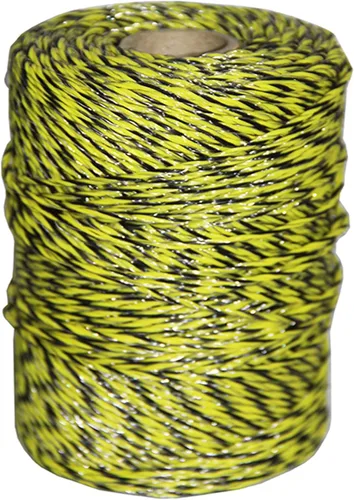 Miniatura 2 de 656 pies 656.2 ft de alambre eléctrico amarillo/negro, 6 conductores de acero inoxidable, fácil de instalar cercado eléctrico - 1 rollo