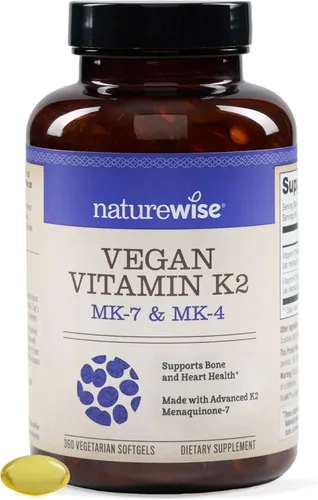 Miniatura 11 de NatureWise Suplemento de vitamina K2 de 600 mcg con MK-7 100mcg y MK-4 500mcg - Fórmula mejorada biodisponible - Complejo K para la salud ósea