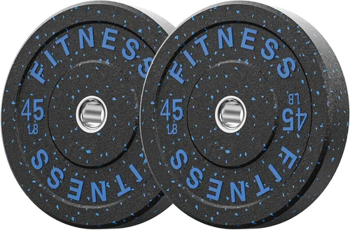 Miniatura 68 de Discos de peso olímpicos de 2 pulgadas y caucho para barras, discos para gimnasio en casa, entrenamiento de fuerza y levantamiento de pesas, 10 a