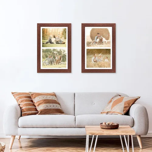 Miniatura 37 de Marcos de Fotos Collage de 13.5X15.5 con 7 Aberturas para Fotos de 4X6, Marco de Fotos Múltiples con Paspartú para Decoración de Pared, Grano