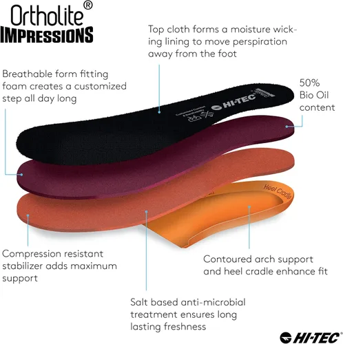 Miniatura 7 de HI-TEC Altitude VI I WP - Botas de senderismo impermeables de cuero para mujer, zapatos de sendero y mochilero
