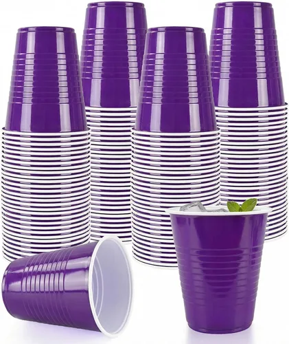 Miniatura 13 de WELLIFE 200 tazas plateadas, vasos de plástico transparente de 9 onzas, copas de vino de plástico desechables, copas de cóctel para fiestas y bodas