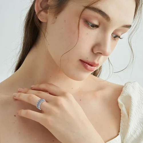 Miniatura 26 de YAFEINI Anillo giratorio de plata de ley para mujer, nudo celta, girasol, margarita, corazón, árbol de la vida, joyería de regalo para mujeres