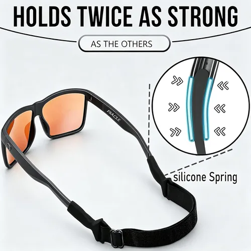 Miniatura 7 de KSACLE Correa ajustable para anteojos - Paquete de 4 unidades mejorado sin tira para lentes, retenedor universal de cuerda para anteojos, correa