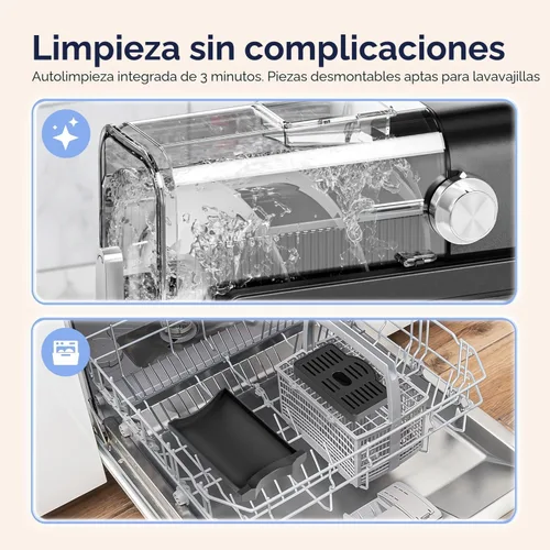 Miniatura 8 de Máquina para granizar, no necesita hielo para el hogar, pantalla de temperatura en tiempo real, máquina de bebidas congeladas con 6 programas