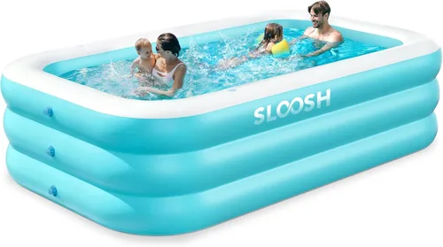SLOOSH Alberca inflable para adultos con asientos, de 120 pulgadas x 72 pulgadas x 22 pulgadas, piscina familiar resistente y gruesa por encima del