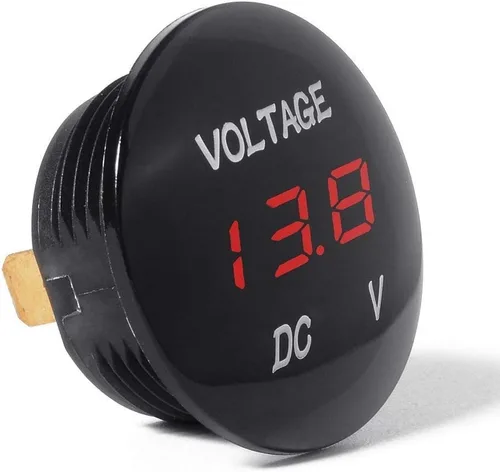 Miniatura 8 de ZYTC Mini voltímetro impermeable con pantalla digital LED, medidor de voltaje DC 12V-24V universal para coche/motocicleta/camión (azul)