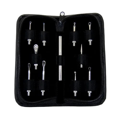 Appearus AT14045 - Kit de herramientas profesionales para el cuidado de la piel, 11 piezas de acero inoxidable para esteticistas y spas, equipo