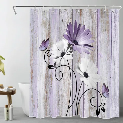Miniatura 27 de LB Cortina de ducha de otoño para baño, divertido gato negro con fantasma en la bañera en el bosque de otoño, cortina de ducha de tela de cosecha