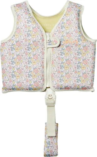 SUNNYLiFE Chaleco de natación, 1-2 años, Into The Garden Ditsy Floral, EPE/caucho natural/poliéster, 13.39 x 12.6 x 1.77 pulgadas, 1.27 libras