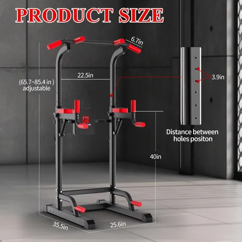 Miniatura 7 de K KiNGKANG Power Tower Dip Station, Multi-Function Assistive Trainer Pull Up for Home Gym Muscle Building and Beginner Exercises,Load 450LBS Negro