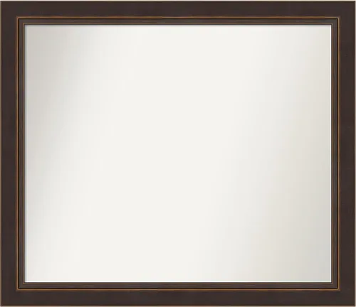 Miniatura 147 de Amanti Art Espejo de baño de bronce para sobre el fregadero, 24 x 24 pulgadas, espejo cuadrado de bronce Lara para tocador, marco de madera